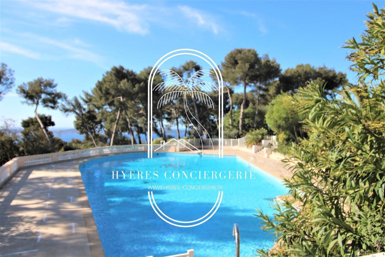 Ferienwohnung T3 Standing-Splendide vue mer - Piscine/Parking Hyères Exterior foto